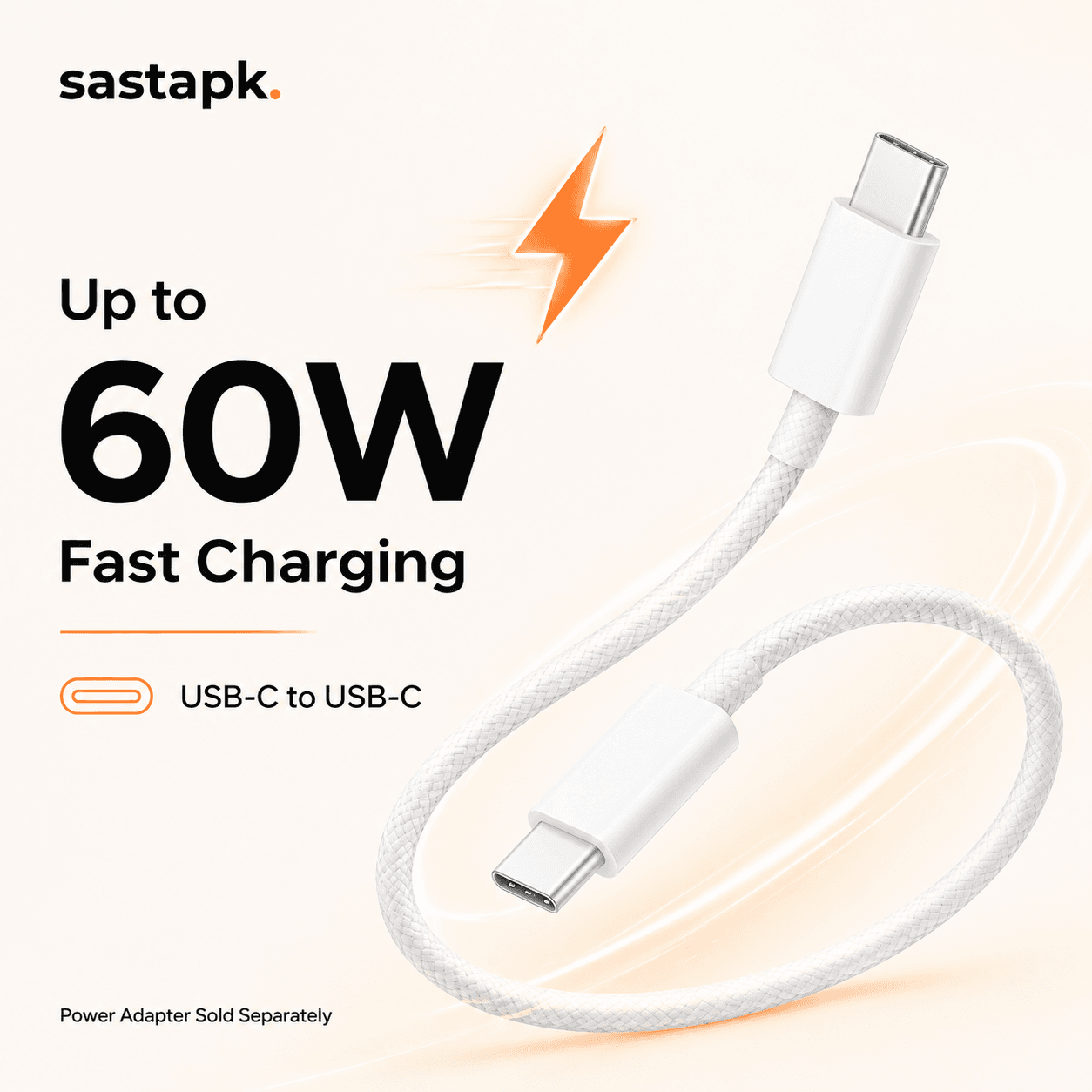 Apple USB-C to USB-C 60W Braided Cable (1m) β image 1