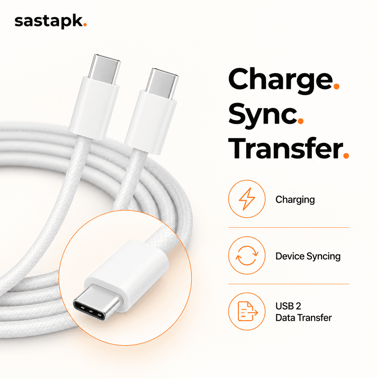 Apple USB-C to USB-C 60W Braided Cable (1m) β image 4