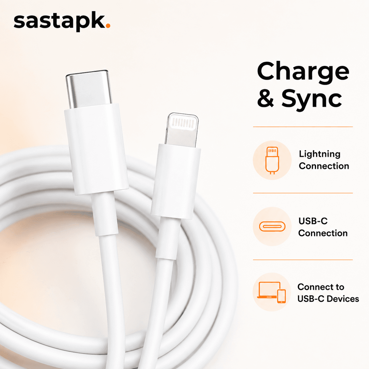 Apple USB-C to Lightning Cable (1m) — iPhone Fast Charging — image 2