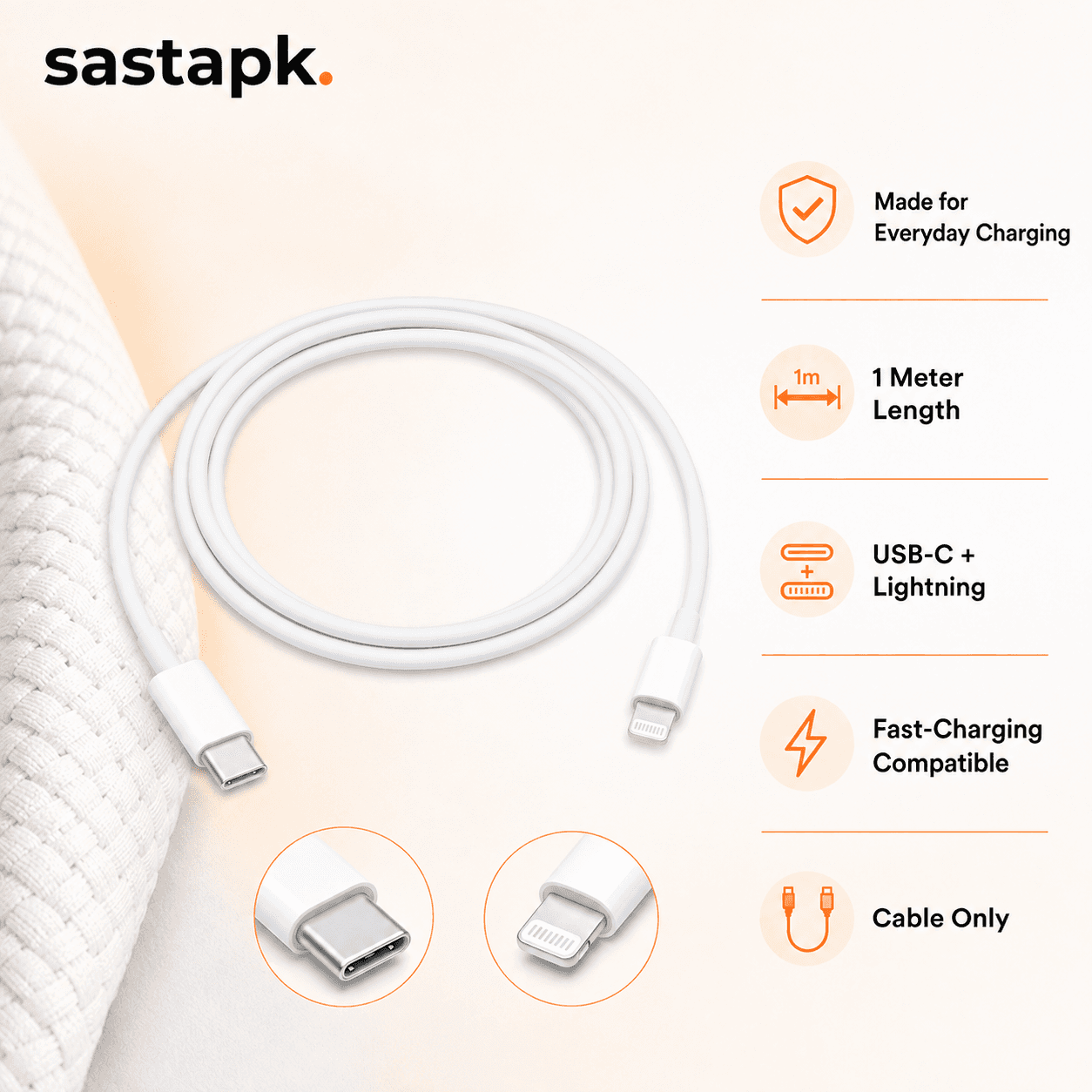 Apple USB-C to Lightning Cable (1m) — iPhone Fast Charging — image 3