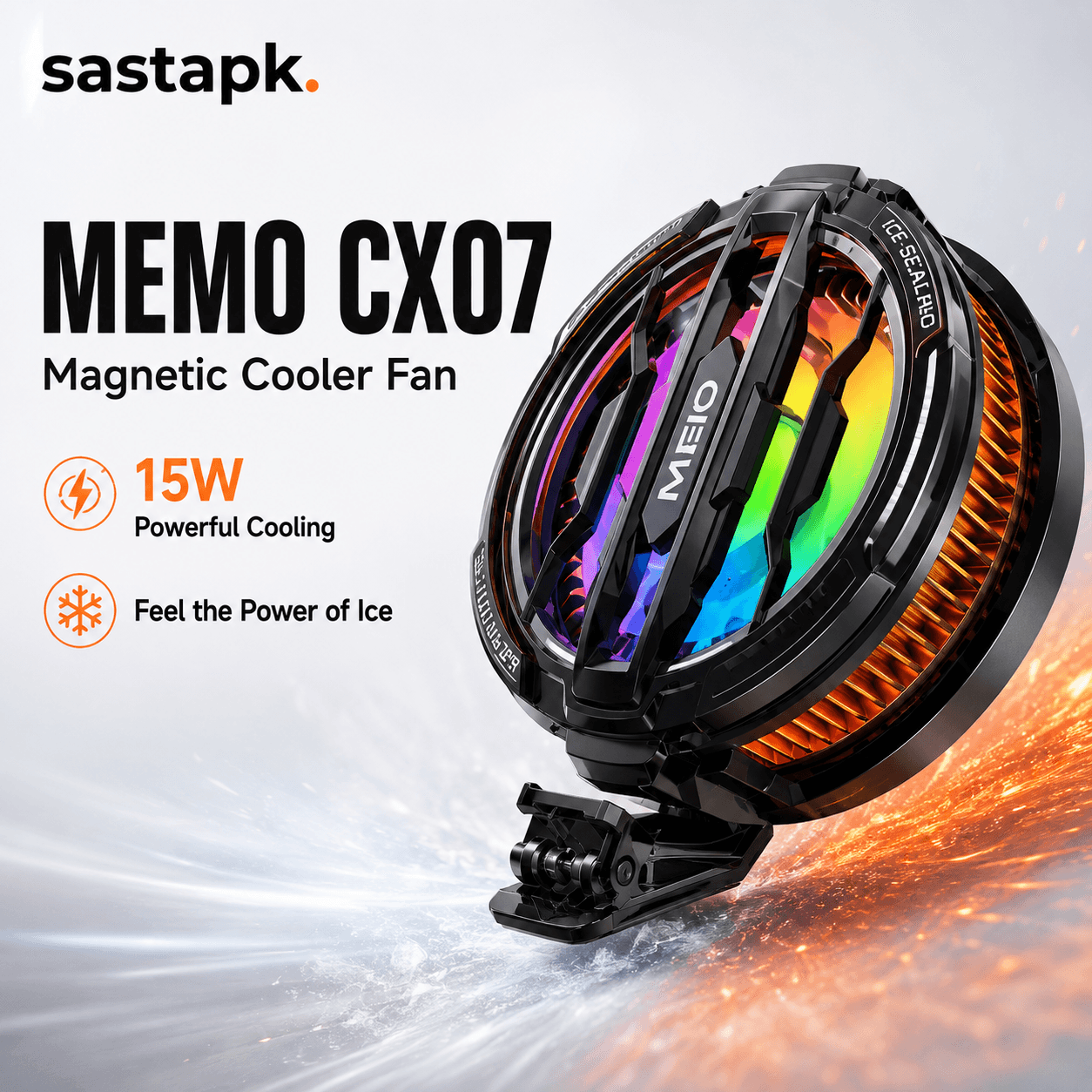 MEMO CX07 Magnetic Phone Radiator Phone Cooling Fan Case Cold Wind Handle Fan for PUBG Phone Cooler Phone Cooling Fan Case — image 1